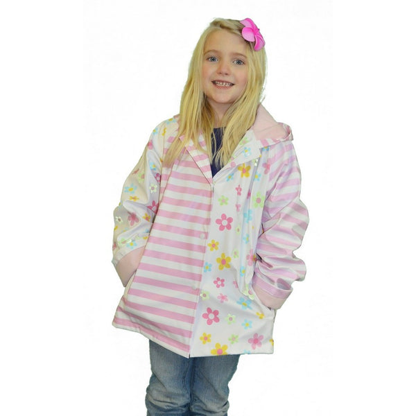 Little Girls Pastel Posies Rain Coat 2T-6 - SophiasStyle.com